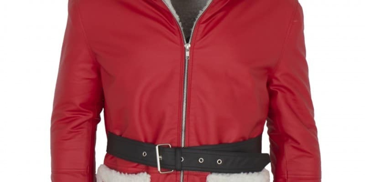 Spread Holiday Cheer with the Santa Claus Christmas Winter Leather Coat